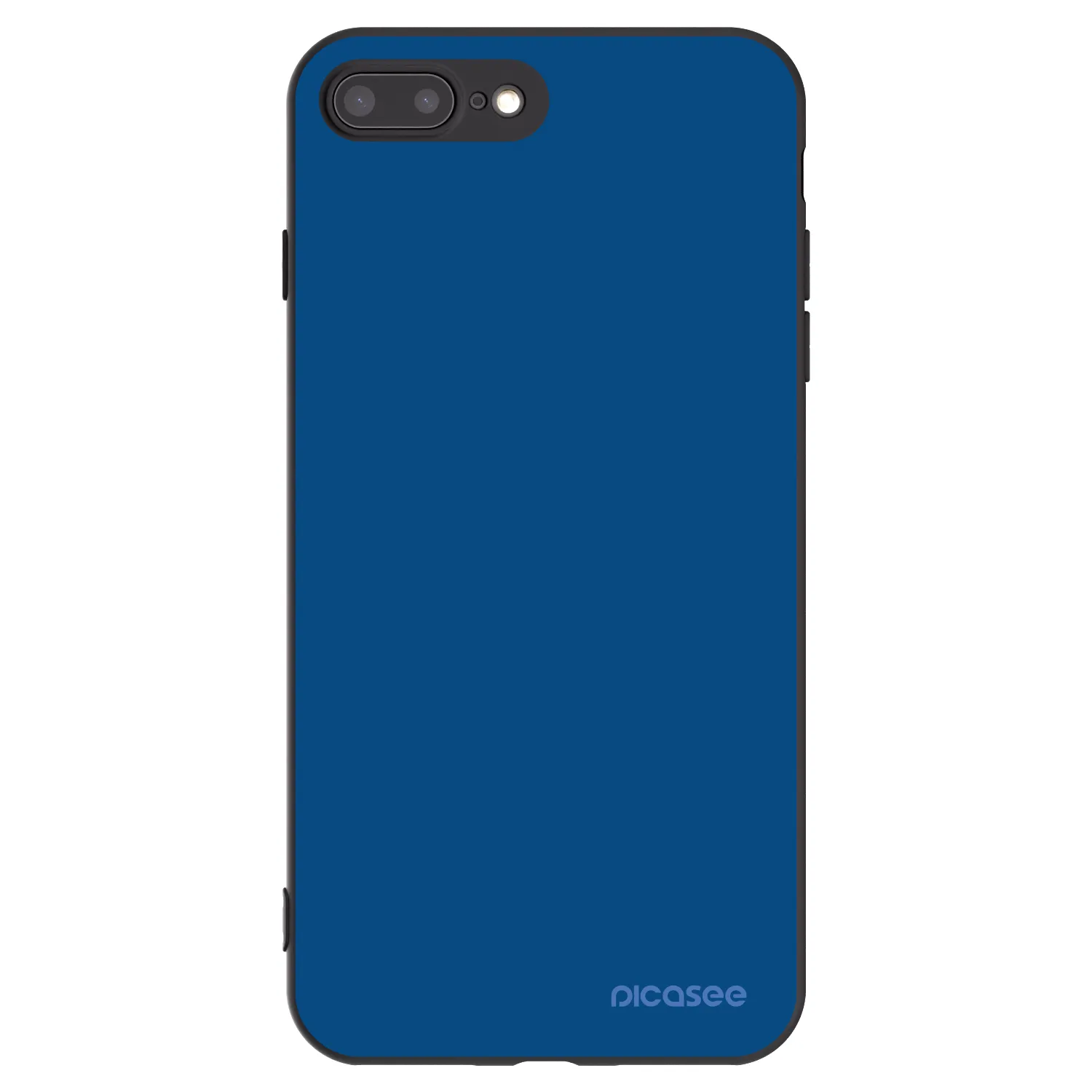 Picasee Apple iPhone 8 Plus Hülle - Schwarzes Silikon - Navy Blue