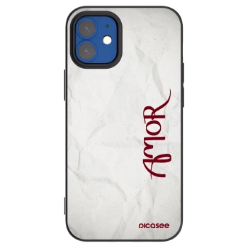 Picasee Apple iPhone 12 mini Hülle - Schwarzes Silikon - Amor
