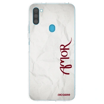 Picasee Samsung Galaxy M11 Hülle - Transparentes Silikon - Amor