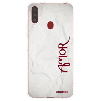 Picasee Samsung Galaxy A20s Hülle - Transparentes Silikon - Amor