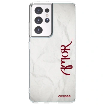 Picasee Samsung Galaxy S21 Ultra 5G G998B Hülle - Transparentes Silikon - Amor