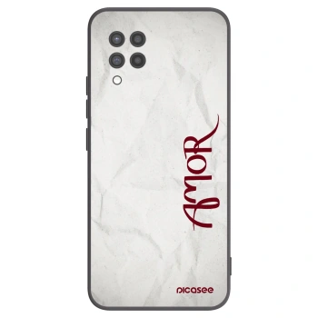 Picasee Samsung Galaxy A42 A426B Hülle - Schwarzes Silikon - Amor