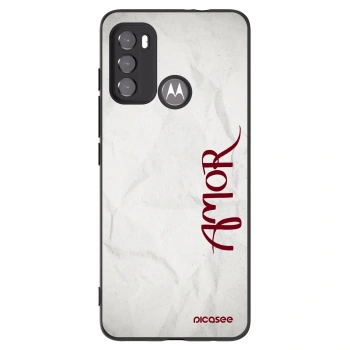 Picasee Motorola Moto G60 Hülle - Schwarzes Silikon - Amor