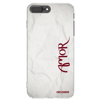 Picasee Apple iPhone 8 Plus Hülle - Transparentes Silikon - Amor
