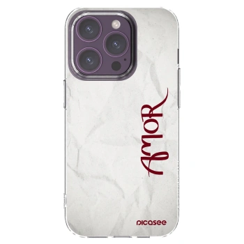 Picasee Apple iPhone 14 Pro Hülle - Transparentes Silikon - Amor