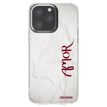 Picasee Apple iPhone 15 Pro Max Hülle - Transparentes Silikon - Amor