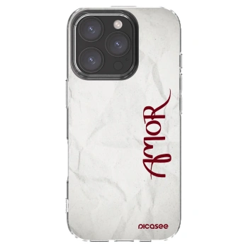 Picasee Apple iPhone 16 Pro Hülle - Transparentes Silikon - Amor