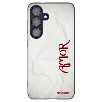 Picasee Samsung Galaxy S25 5G Hülle - Schwarzes Silikon - Amor