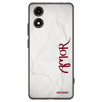 Picasee Motorola Moto E14 Hülle - Schwarzes Silikon - Amor