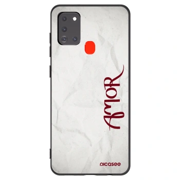 Picasee Samsung Galaxy A21s Hülle - Schwarzes Silikon - Amor