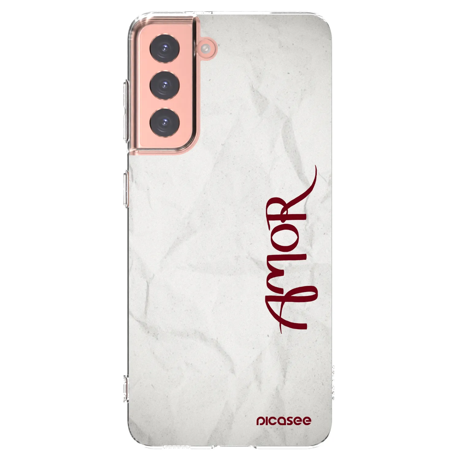 Picasee Samsung Galaxy S21 5G G991B Hülle - Transparentes Silikon - Amor