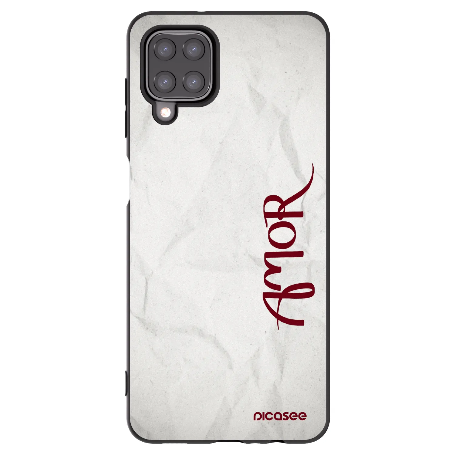 Picasee Samsung Galaxy A12 A125F Hülle - Schwarzes Silikon - Amor