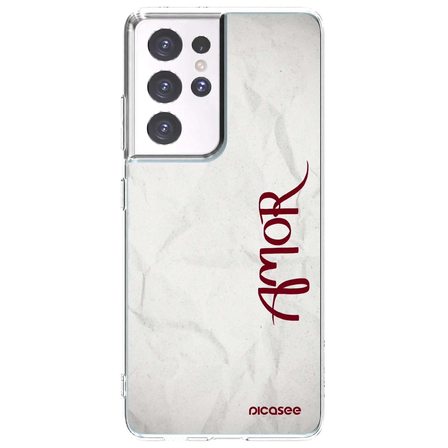 Picasee Samsung Galaxy S21 Ultra 5G G998B Hülle - Transparentes Silikon - Amor