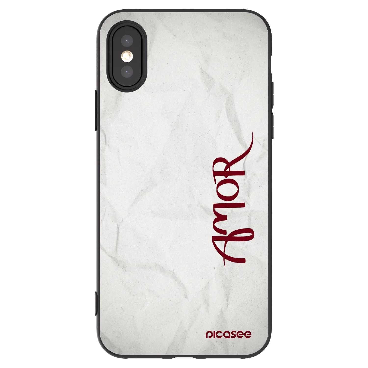 Picasee Apple iPhone X/XS Hülle - Schwarzes Silikon - Amor