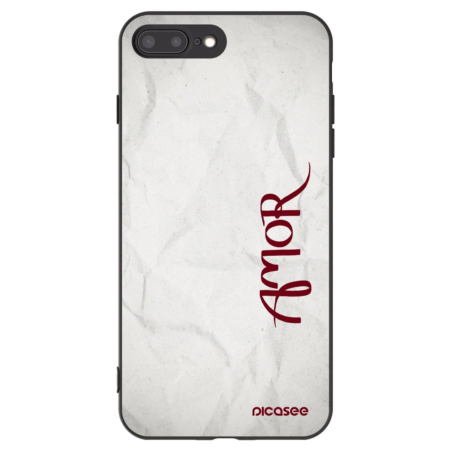 Picasee Apple iPhone 8 Plus Hülle - Schwarzes Silikon - Amor