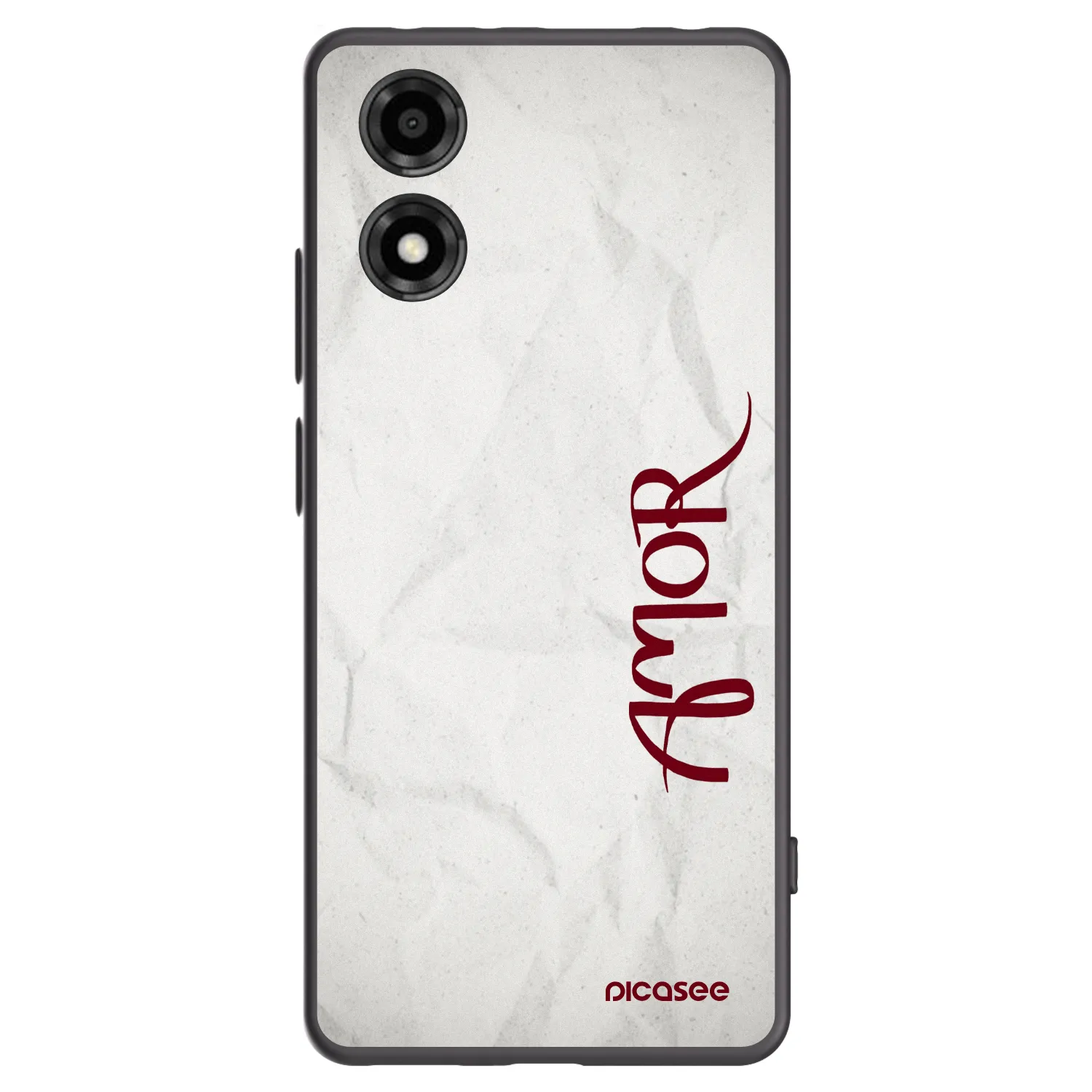 Picasee Motorola Moto E14 Hülle - Schwarzes Silikon - Amor