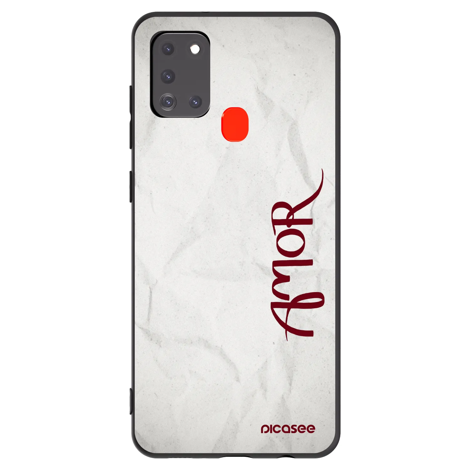 Picasee Samsung Galaxy A21s Hülle - Schwarzes Silikon - Amor