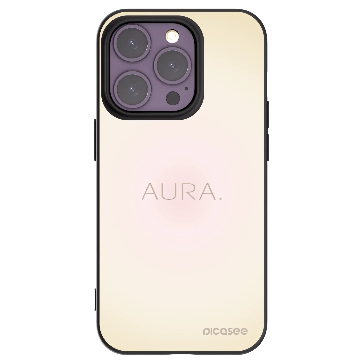 Picasee Apple iPhone 14 Pro Hülle - Schwarzes Silikon - Aura