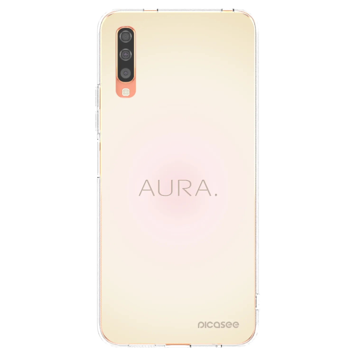 Picasee Samsung Galaxy A70 A705F Hülle - Transparentes Silikon - Aura