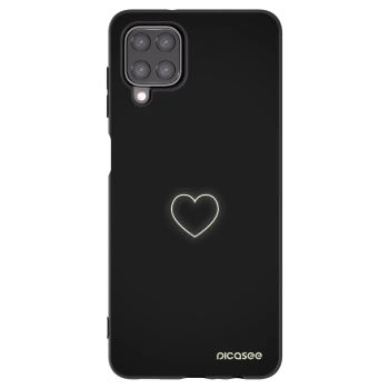 Picasee Samsung Galaxy A12 A125F Hülle - Schwarzes Silikon - Heart