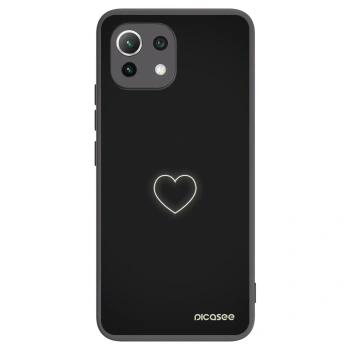 Picasee Xiaomi Mi 11 Lite Hülle - Schwarzes Silikon - Heart