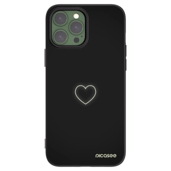 Picasee Apple iPhone 13 Pro Max Hülle - Schwarzes Silikon - Heart