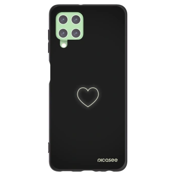 Picasee Samsung Galaxy A22 A225F 4G Hülle - Schwarzes Silikon - Heart