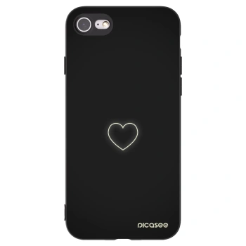 Picasee Apple iPhone SE 2022 Hülle - Schwarzes Silikon - Heart