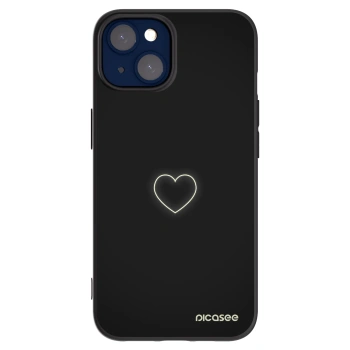 Picasee Apple iPhone 14 Hülle - Schwarzes Silikon - Heart