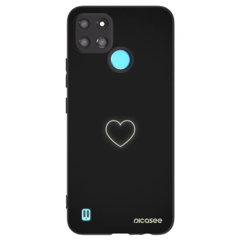 Picasee Realme C21Y Hülle - Schwarzes Silikon - Heart