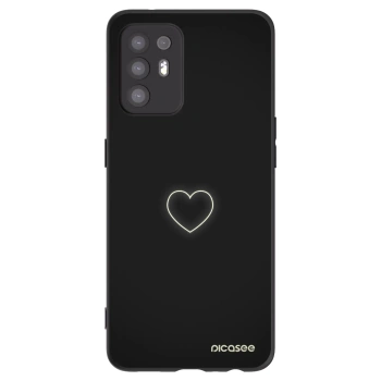 Picasee OPPO A94 5G Hülle - Schwarzes Silikon - Heart