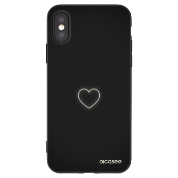 Picasee Apple iPhone X/XS Hülle - Schwarzes Silikon - Heart