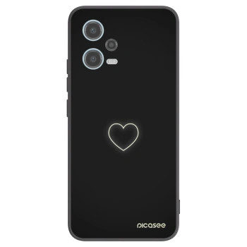 Picasee Xiaomi Redmi Note 12 5G Hülle - Schwarzes Silikon - Heart