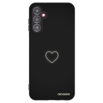 Picasee Samsung Galaxy A14 4G A145R Hülle - Schwarzes Silikon - Heart