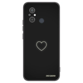 Picasee Xiaomi Redmi 12C Hülle - Schwarzes Silikon - Heart