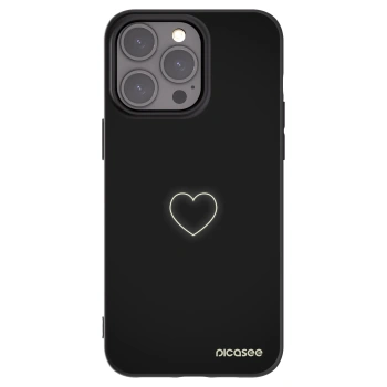 Picasee Apple iPhone 15 Pro Max Hülle - Schwarzes Silikon - Heart
