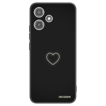 Picasee Xiaomi Redmi 12 5G Hülle - Schwarzes Silikon - Heart