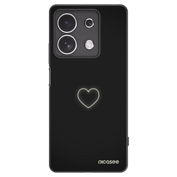 Picasee Xiaomi Redmi Note 13 4G Hülle - Schwarzes Silikon - Heart