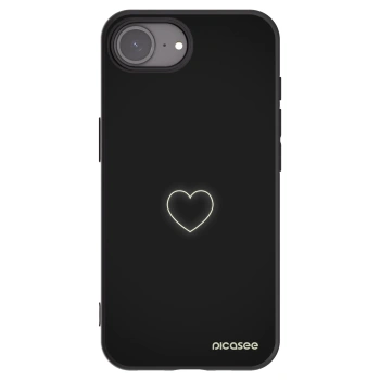 Picasee Apple iPhone 16e Hülle - Schwarzes Silikon - Heart