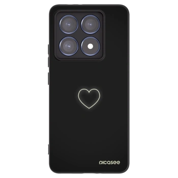 Picasee Xiaomi 14T Pro Hülle - Schwarzes Silikon - Heart