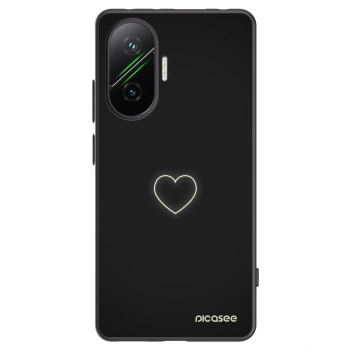 Picasee Xiaomi Poco F7 Pro 5G Hülle - Schwarzes Silikon - Heart