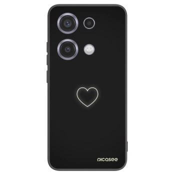 Picasee Xiaomi Redmi Note 14S Hülle - Schwarzes Silikon - Heart