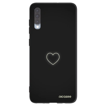 Picasee Samsung Galaxy A70 A705F Hülle - Schwarzes Silikon - Heart
