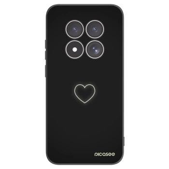 Picasee Xiaomi Redmi Note 15 Pro 5G Hülle - Schwarzes Silikon - Heart