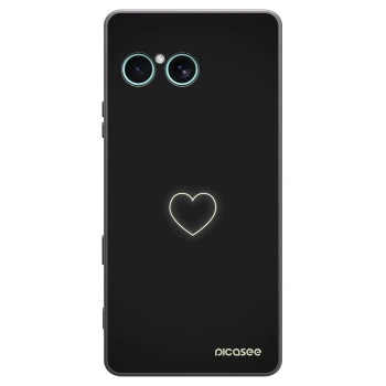Picasee Sony Xperia 10 VII Hülle - Schwarzes Silikon - Heart