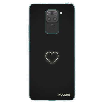 Picasee Xiaomi Redmi Note 9 Hülle - Schwarzes Silikon - Heart