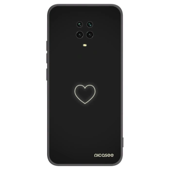 Picasee Xiaomi Redmi Note 9S Hülle - Schwarzes Silikon - Heart