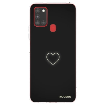 Picasee Samsung Galaxy A21s Hülle - Transparentes Silikon - Heart