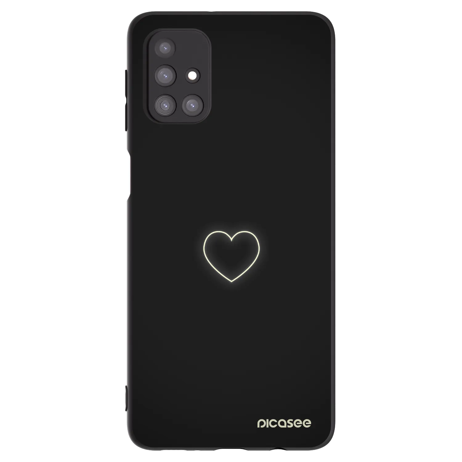Picasee Samsung Galaxy M31s Hülle - Schwarzes Silikon - Heart