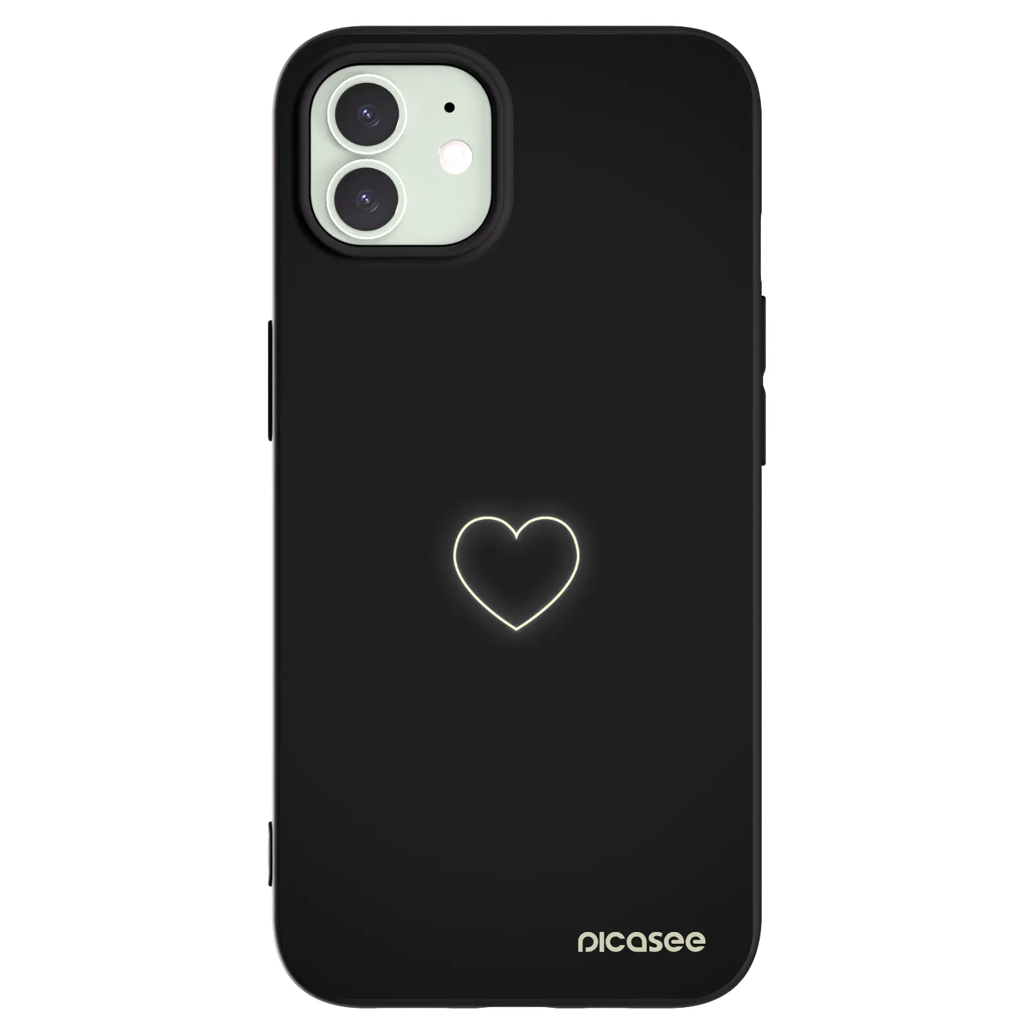 Picasee Apple iPhone 12 Pro Hülle - Schwarzes Silikon - Heart